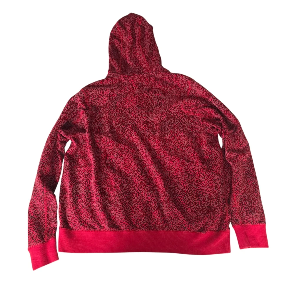 Vintage NIKE Air JORDAN Bulls Red Elephant Zip Hoodie Sweatshirt Sweater XXL